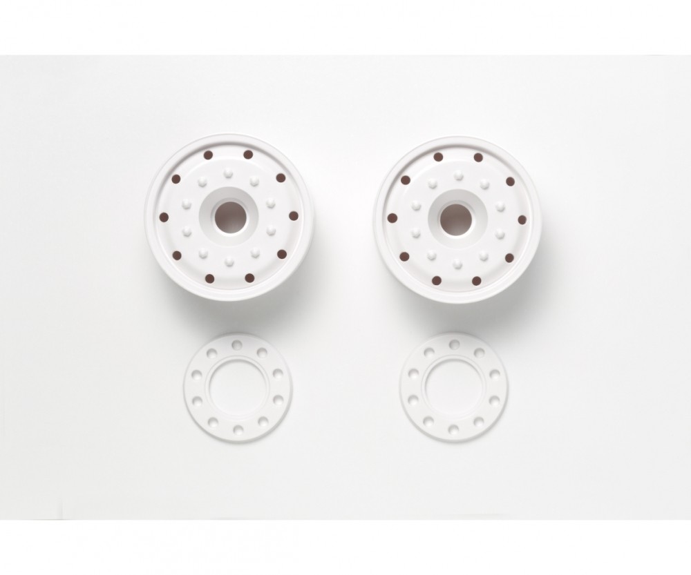 Tamiya 300056544 - 1:14 Wide Rim Front 30Mm (2) White Bb - New