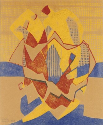 Claude Flight Dancing 1934 British Grosvenor School Modernist Linocut Art Print