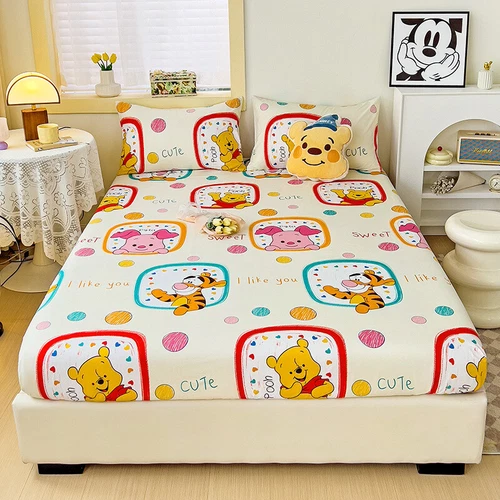 Winnie the Pooh Kids Bed Decor Fitted Sheet Bedding Set Single/Double/King Size