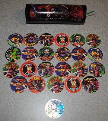 1995 Pyro caps 23 caps,1 Stack n Smack TNT Slammer, Pyro Caps Container Rare