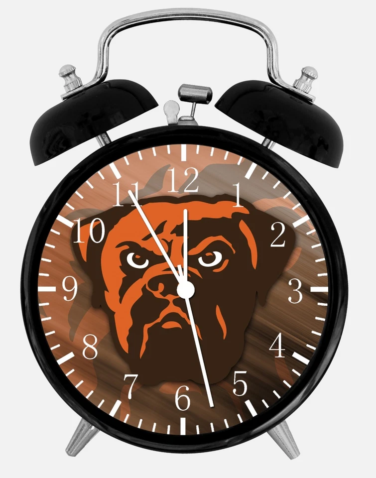 BLACK FRAME Cleveland Browns Alarm Desk Clock 3.75" Home or Office Decor E205 Nice For Gift