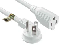16 AWG Power Extension Cord (NEMA 5-15P to NEMA 5-15R), White - 1ft / 3ft
