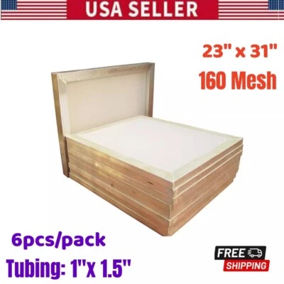 QOMOLANGMA 6 PACK Aluminum Frame Silk Screen Printing Screens 23"x 31" 160 Mesh Count White
