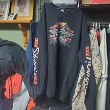 Vintage 2014 Hot Leathers Sturgis Motorcycle Rally Longsleeve Graphic Shirt XL