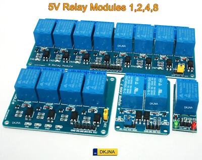 DKJNA 5V Relay Module 1,2,4,6,8 Channel Arduino Raspberry Pi ESP8266 ESP32 Optocoupler