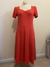 Nwt Ann Taylor Womens XSMALL Red Short Sleeve Midi Dress