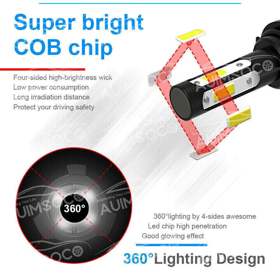 9005 9006 Bombillas LED Faros Para Chevy Silverado Tahoe C10 C/K 1500 1994-1998 Foto 3 de 4