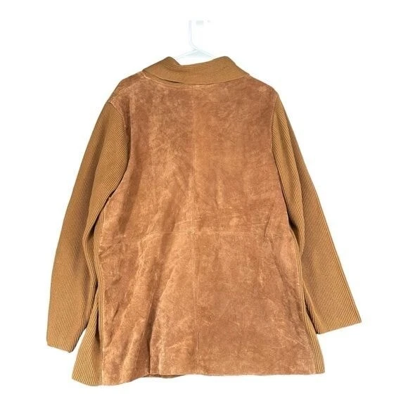 Linea by Louis Dell'Olio Women’s 1X 100% Suede Brown Jacket Vintage Boho Hippie - Image 2 of 4