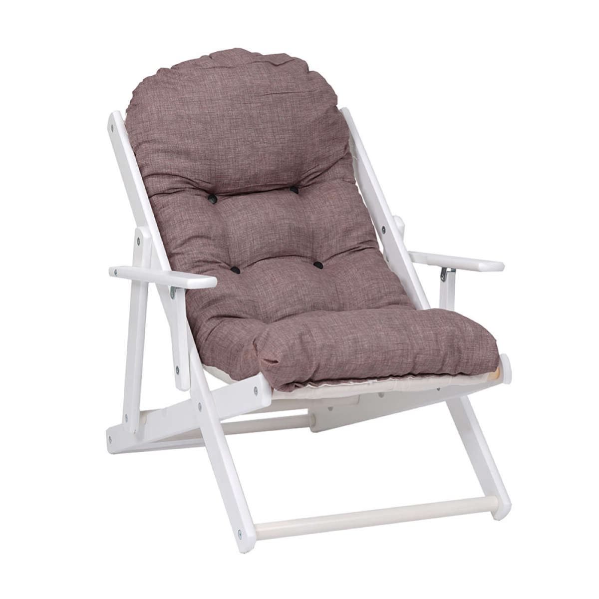 Poltrona in legno pieghevole 3 posizioni - CUBA telaio bianco