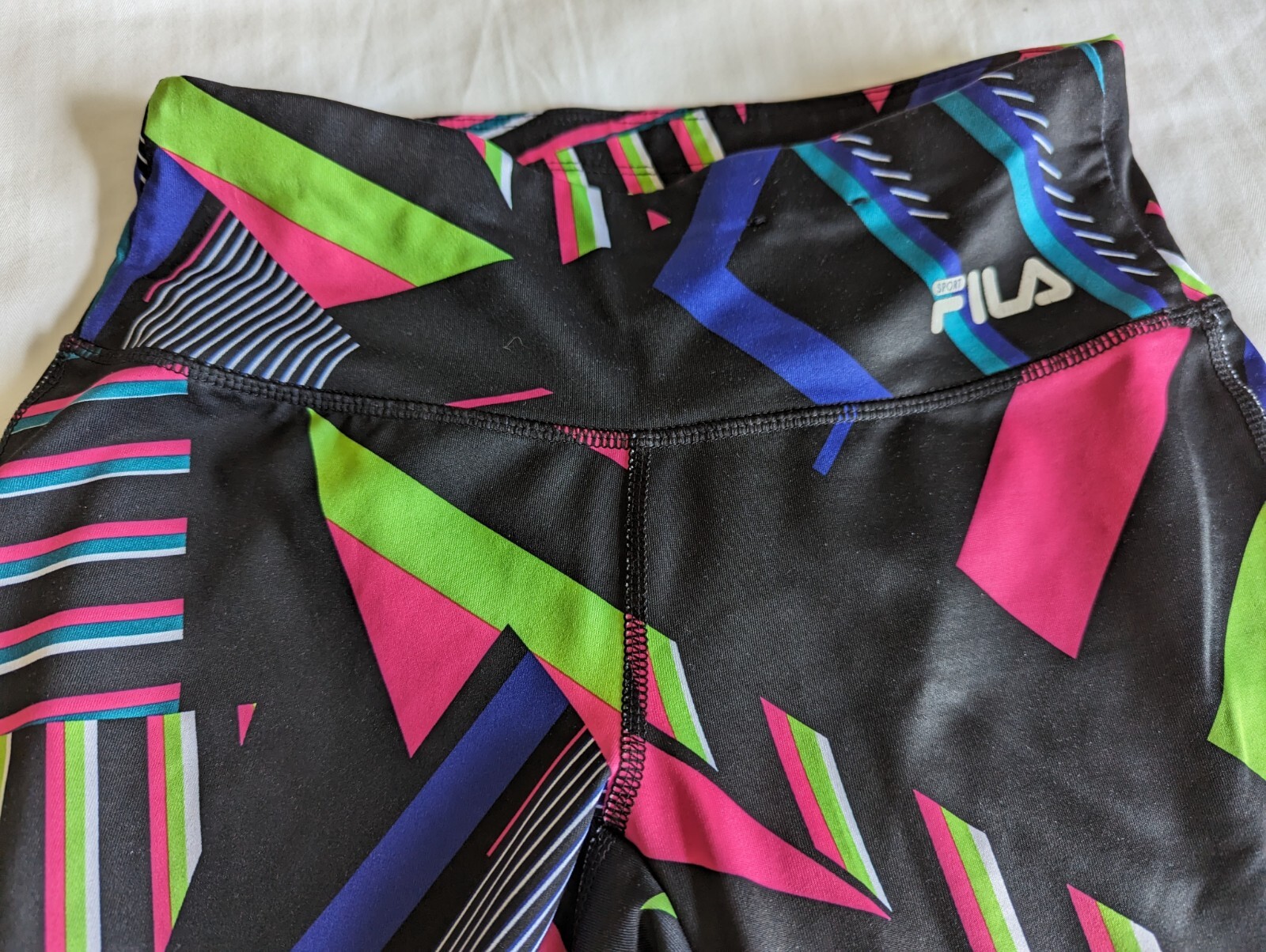 Leggings Fila Sport Live in Motion Neon Allenamento Geometrico Abbigliamento Attivo Donna XS