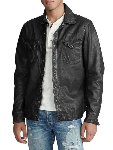 POLO RALPH LAUREN \u200bWASHED LEATHER SHIRT 