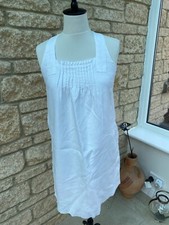 NEXT White Linen Sleeveless Tunic Dress  size 10