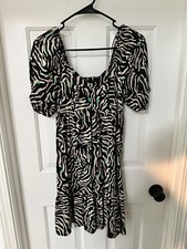 Nine West Short Sleeve Animal Print Dress - Size XS
