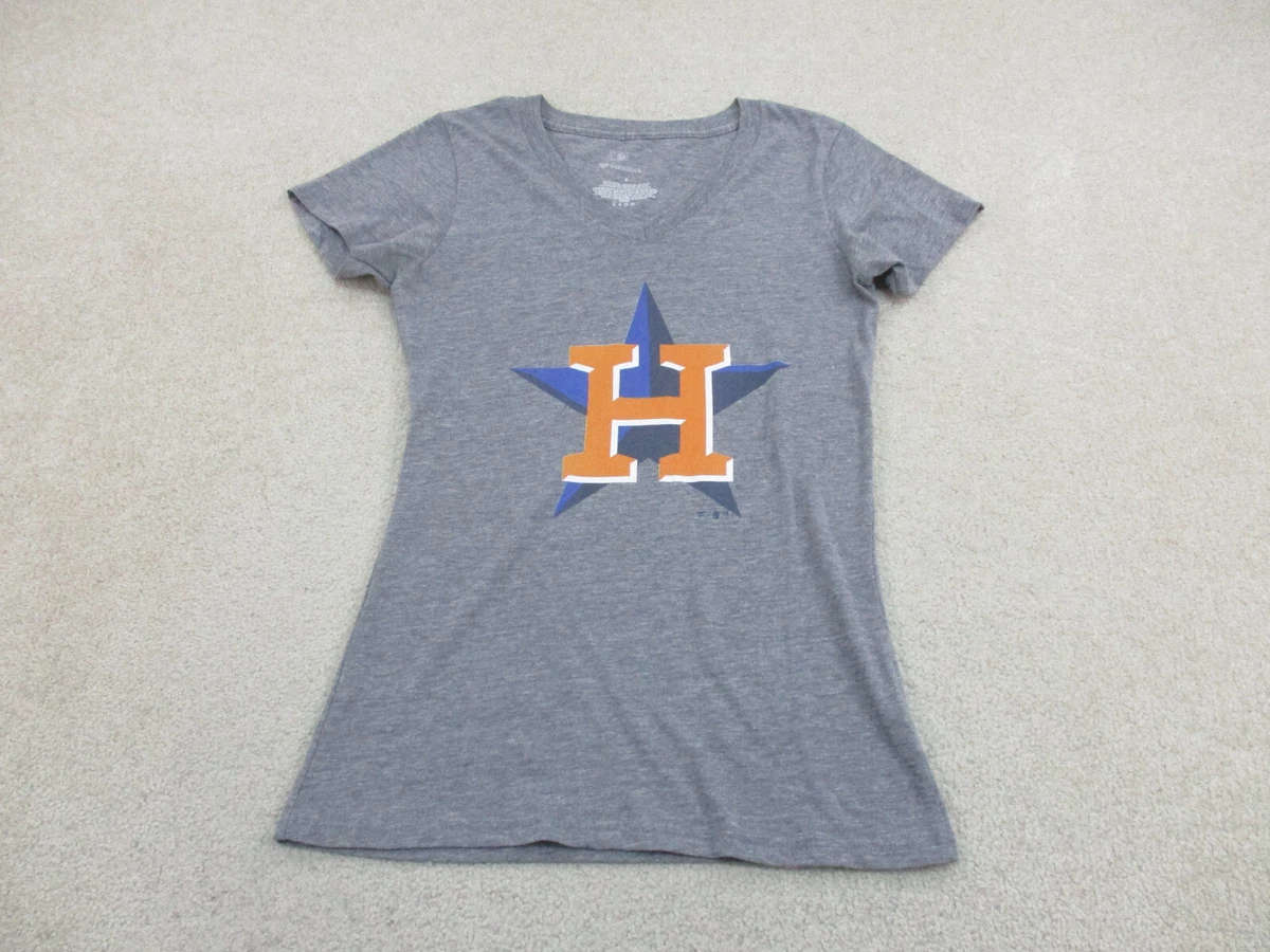 Houston Astros Shirt Women Small Gray Orange Baseball Outdoor Fanatics  Ladies A3