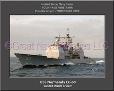 USS Normandy CG 60 Personalized Canvas Ship Photo Print Navy Veteran Gift