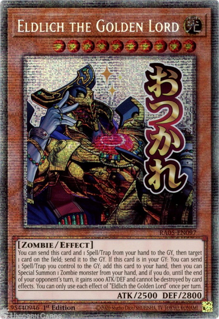 RA05-EN097 Eldlich the Golden Lord (Stamp Artwork) : Starlight Rare 1st Edition