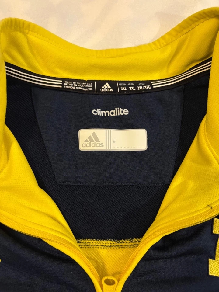 Adidas - Michigan Wolverines - Pullover con cremallera de cuarto - Para hombre 3XL - Azul marino con amarillo Foto 2 de 4