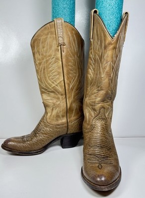 Dan Post Womens Brown Leather Pull On Mid-Calf Cowboy Western Boots Size 5.5