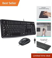 Comfortable Full-Size Wired Keyboard  Mouse Combo   Ideal for Home  Office