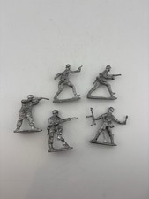 Vintage Lead Toy Soldiers WWII Infantry Lot 5 Metal Miniatures Army Figures