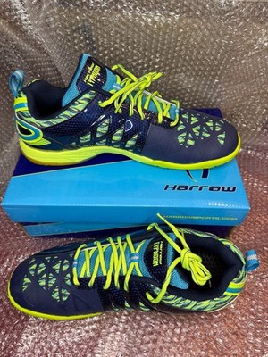 Harrow Sports Typhoon Men's Indoor Racquet Sports Shoes (Blue/Lime) Size 12
