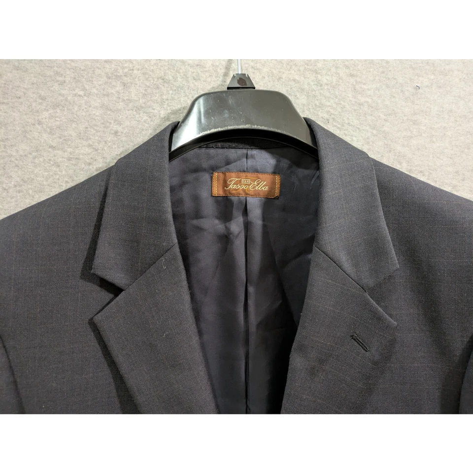 Tasso Elba Coat Men's 40R Dark Gray Sports Coat Pure Wool 2 Button Coat Suit - Image 4 of 4