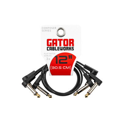CableWorks By Gator Cases Composer Series 3-Pack of Flat Patch Cables - 12 inch