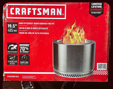 Craftsman High Efficiency 19.5" Round Stainless Steel Wood Fire Pit, Carry Bag
