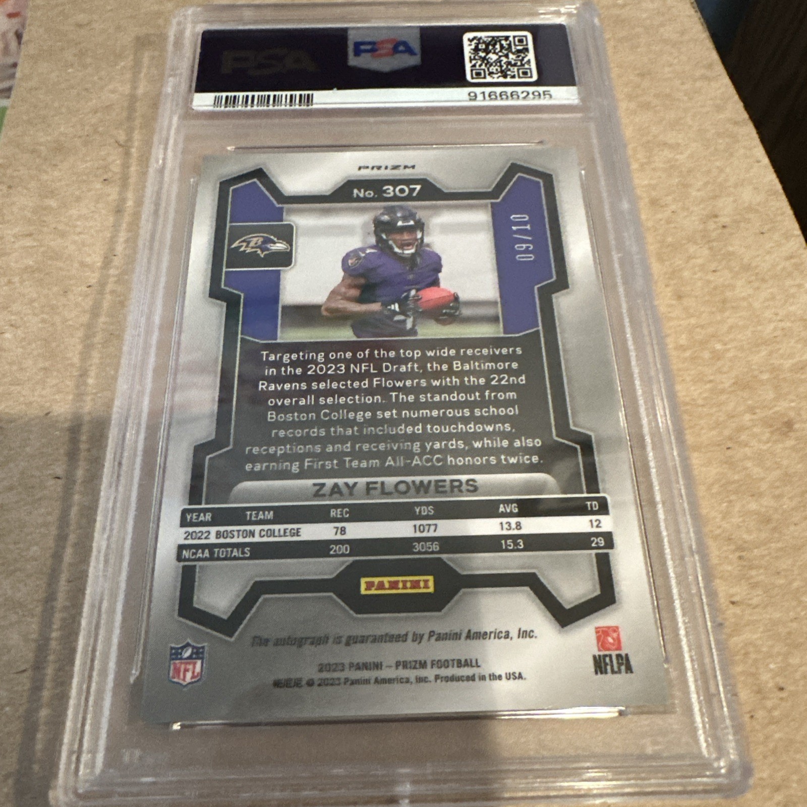 2023 Panini Prizm Auto Gold Prizm Say Flowers 9/10 RC view 3