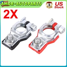 2X Car Battery Terminal Clamp Connectors Positive Negative Release Disconnect