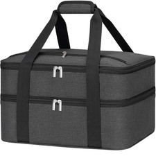 Double Decker Insulated Casserole Carrier for Hot or Cold Food, Insulated Cas...