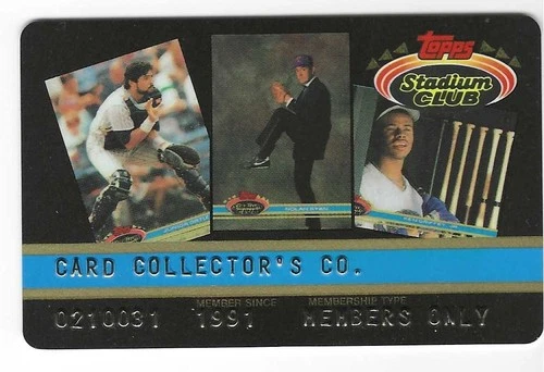 Nolan Ryan / Ken Griffey Jr Topps Stadium Club Members Only Credit Card 1991