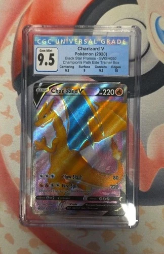 CGC 9.5 GEM MINT Pokemon Charizard V SWSH050 Black Star Promo Champions Path ETB