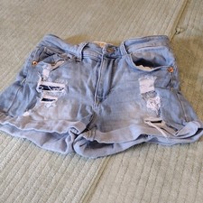 WAX JEAN Sustainable Denim Distressed Cut Off Shorts Light Blue Women's Size S