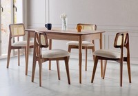 Esszimmer Set Ausziehbar Esstisch 4X StüHle Luxus Set Braun Essgruppe 5Tlg