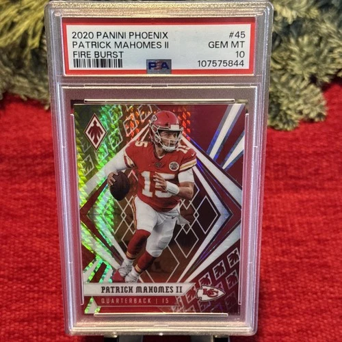 2020 PANINI PHOENIX FIRE BURST COLOR MATCH #45 PATRICK MAHOMES II PSA 10