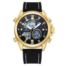 Men  s Dual Display Analog Digital Watch, Quartz  Electronic Movement, 46mm L...