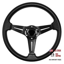 Universal Racing Steering Wheel 13.8 Inch 6 Bolt Anti-slip Leather And Black Universal Racing Steering Wheel 13.8 Inch 6 Bolt Anti-slip Leather And Black