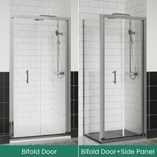 700/760/800/860/900/1000mm Bathroom Bi Fold Shower Door Enclosure Glass Screen