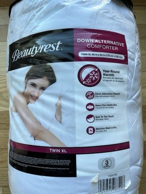 Beautyrest Down Alternative Comforter Twin XL White 68 X 94  NIP Dorm Essential