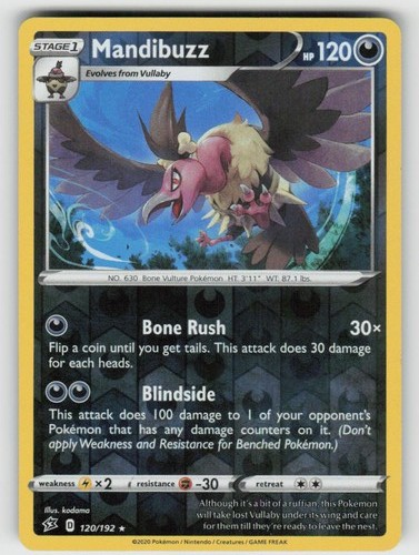 Reverse Holo Mandibuzz 120/192 Rare Rebel Clash Near Mint
