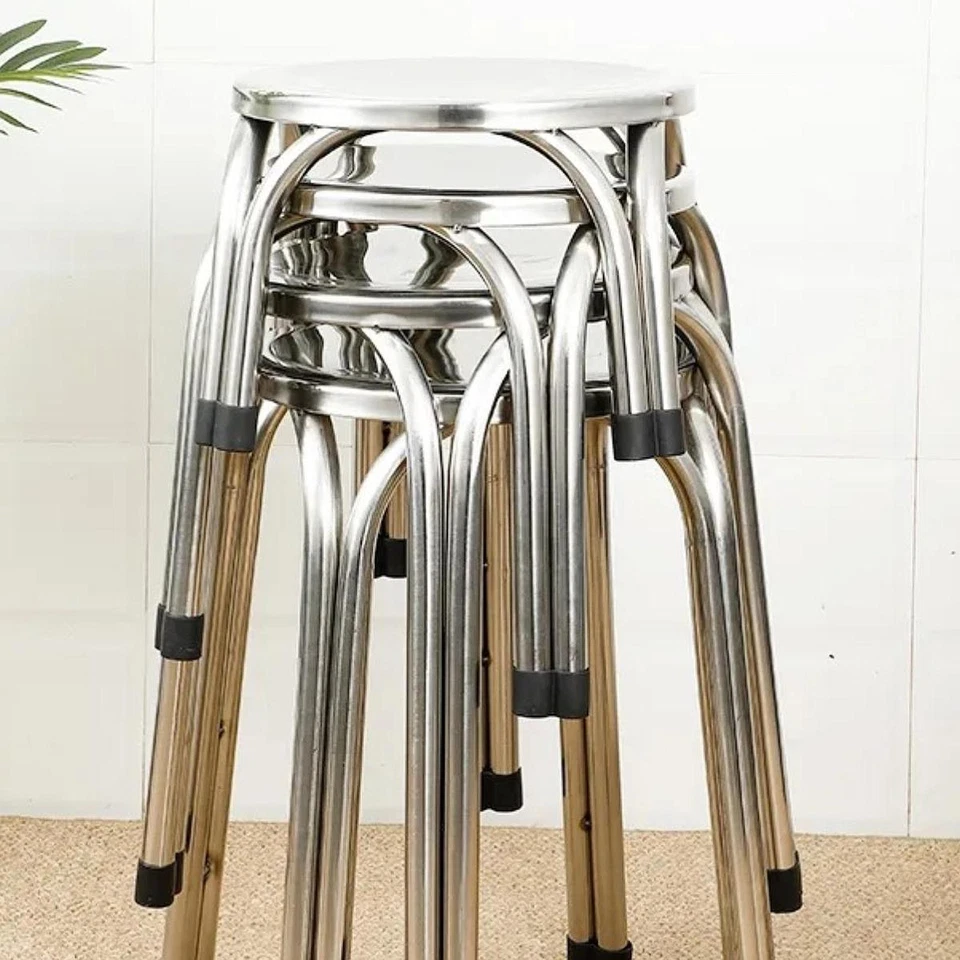 2 Pieces Small Stools Stainless Steel Household Nonslip Children Sofa Benches - image 4 of 4
