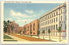 Vintage Cleveland Clinic Hospital Ohio Linen Postcard Tichnor Bros