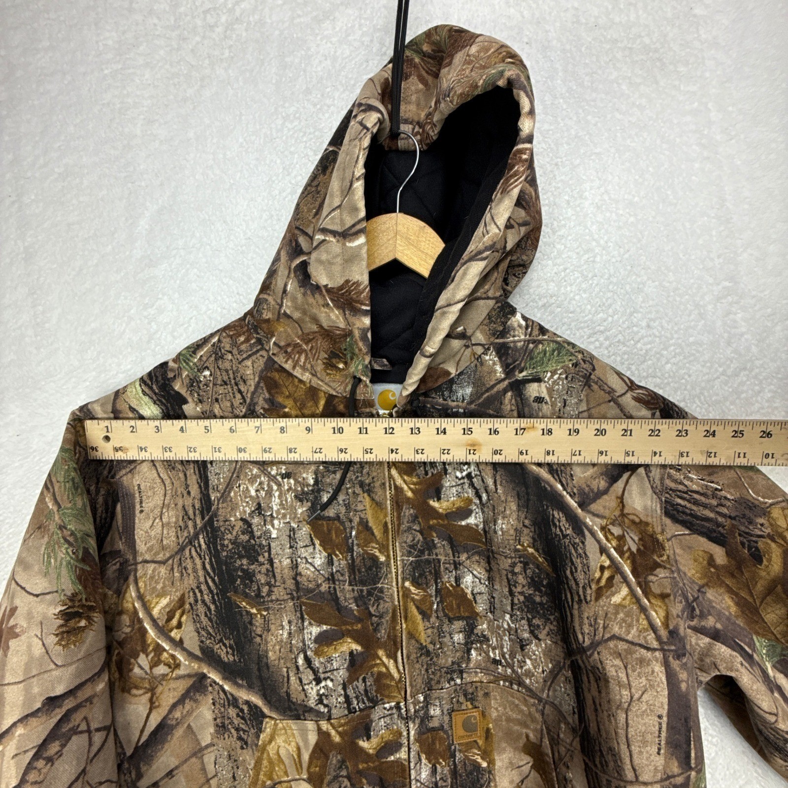 Carhartt Active Hunting Jacket Quilt Lined Mens XL J221 CAP Camo Logo EUC image 10