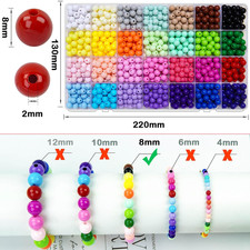 900Pcs 8mm Candy Color Acrylic Round Beads for Jewelry Making, 28 Colors Asso...