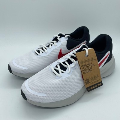 Nike Shoes Revolution 7 Lace Up FB2207-102 White Red Black Size 12 Mens