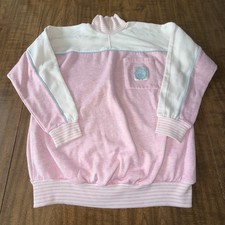 Gitano Women  s Cream  Pink Pullover Sweatshirt Vintage Size Small Turtleneck
