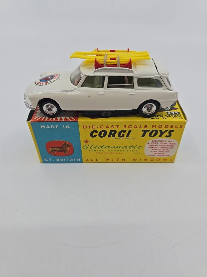 Original Boxed Corgi 475 Citroen Safari 1964 Olympics Winter Sports Ski Complete - Image 3 of 4