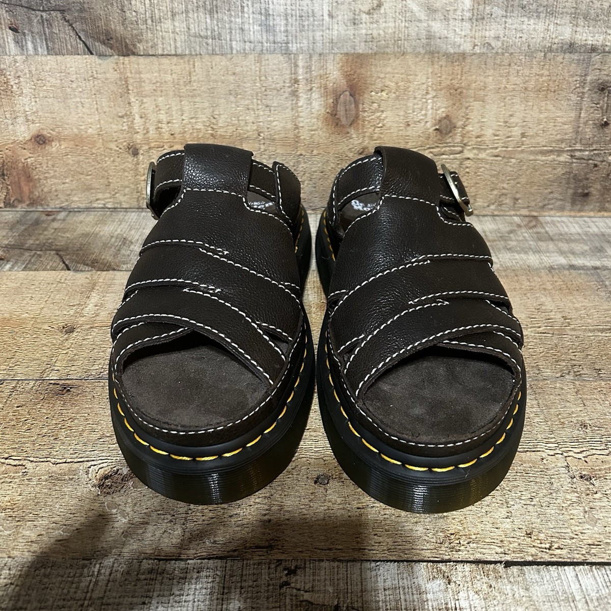 Dr. Doc Martens Maxxy Slide Mens Size 11 Brown Leather Sandal