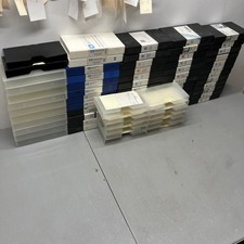 Lot of 72 Black  Clear VHS tape storage cases empty clam shells Open Cases